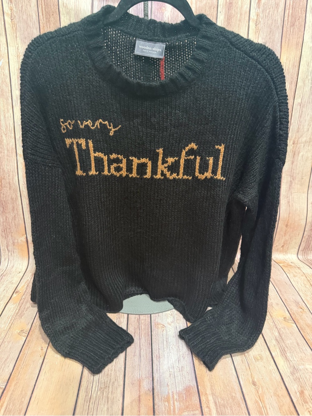 ✨NWT✨ Wooden Ships Luxurious Sweater “So Very Thankful” - Size S/M
